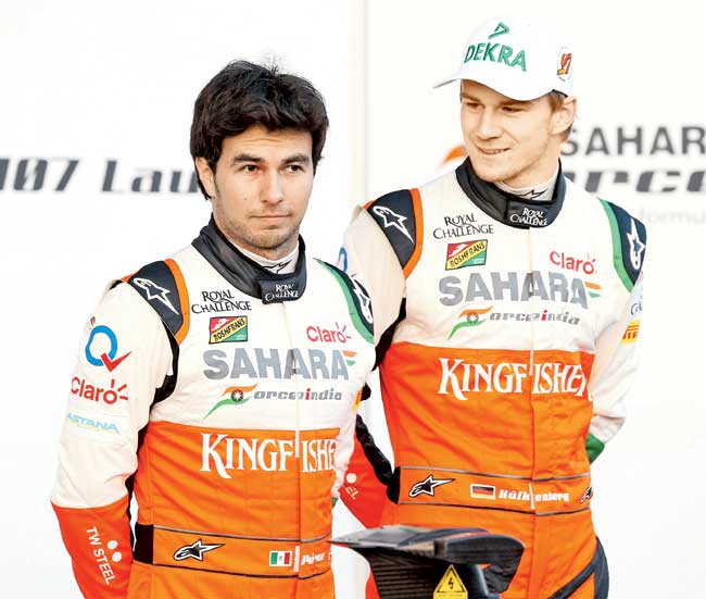 Force India drivers Sergio Perez (left) and Nico Hulkenberg have been impressive this season. Pic/Getty Images