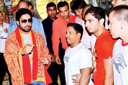 Spotted: Abhishek Bachchan at a temple in Jaipur