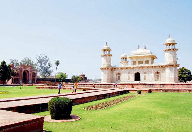 The Mughal Gardens site in Agra. Seen here is the garden of the tomb of I