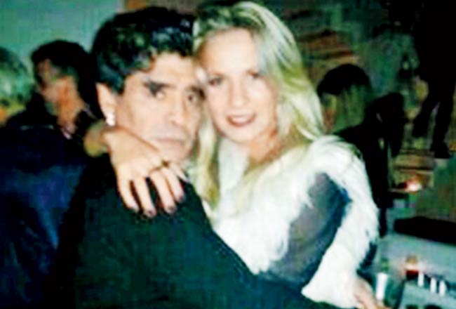 Diego Maradona with Eva Amodeo. Pic/Instagram