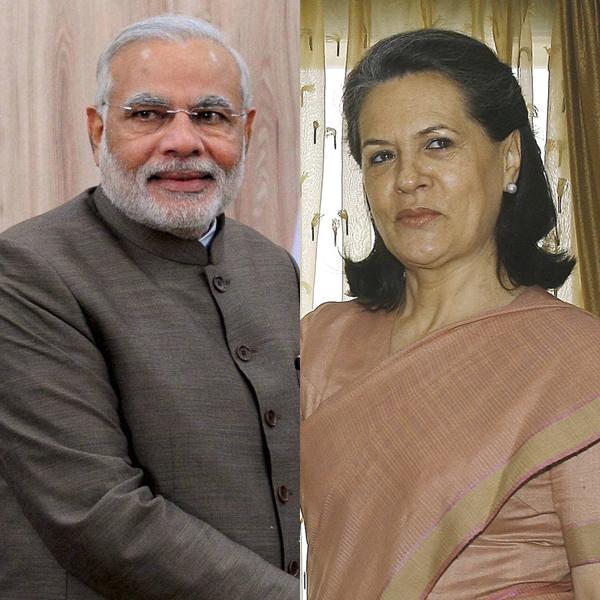 Narendra Modi and Sonia Gandhi
