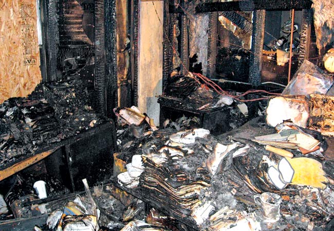 The fire was caused by a short circuit
