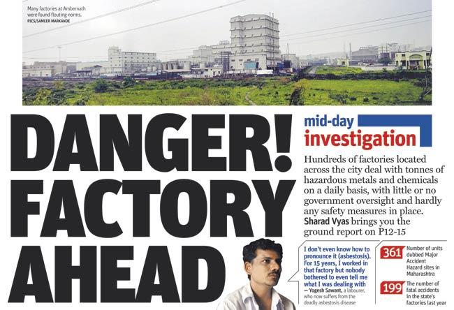 mid-day story on the dangers posed by chemical plants