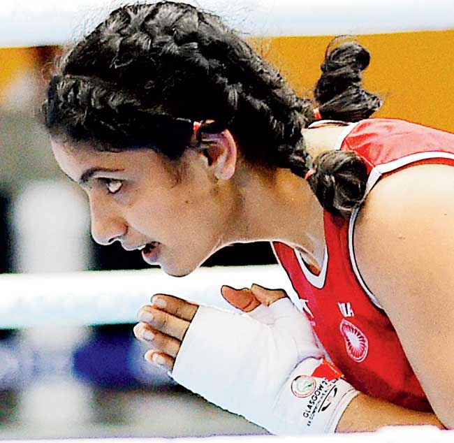 Pinki Rani after her quarter-final victory