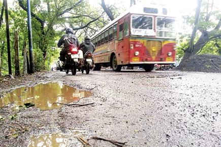 Huge potholes emerge on Aarey Milk Colony road