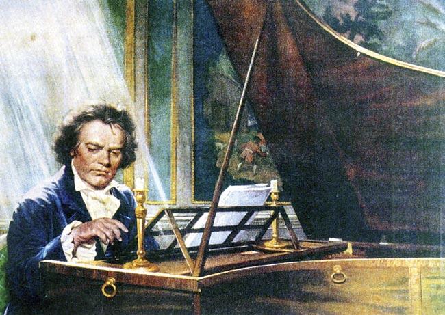 Beethoven toiled sitting at his piano for long hours