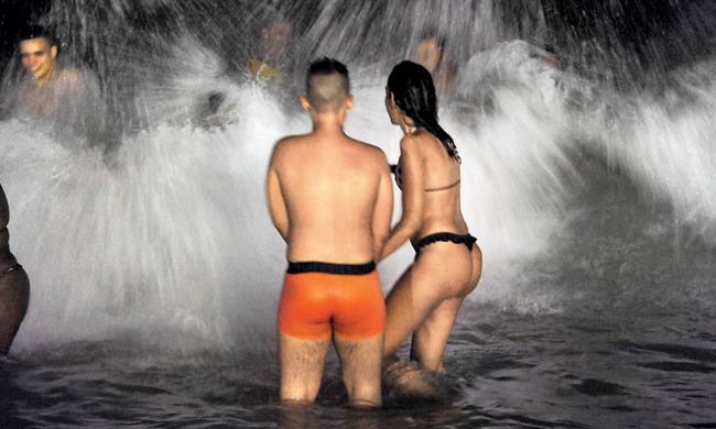 A Brazilian couple at the Copacabana beach
