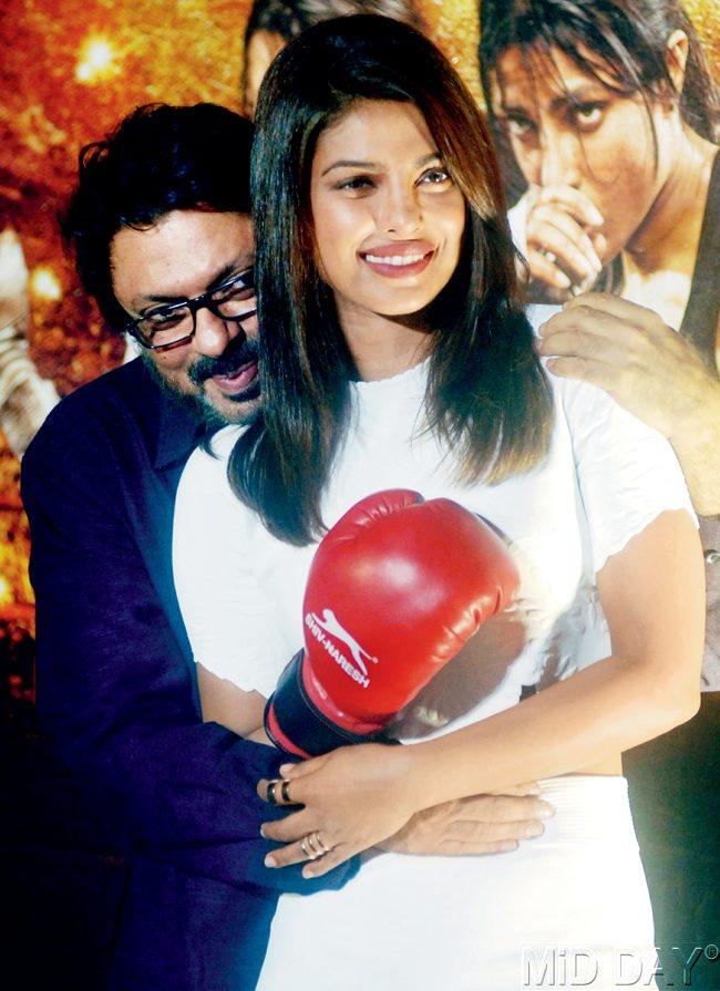 Filmmaker Sanjay Leela Bhansali and Priyanka Chopra 