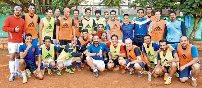 Participants of the friendly football match