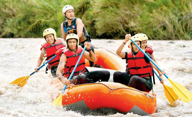 Go white water rafting at Mahdei river