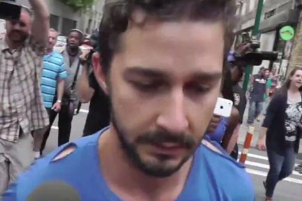 Crying Shia LaBeouf leaves afer a night in jail