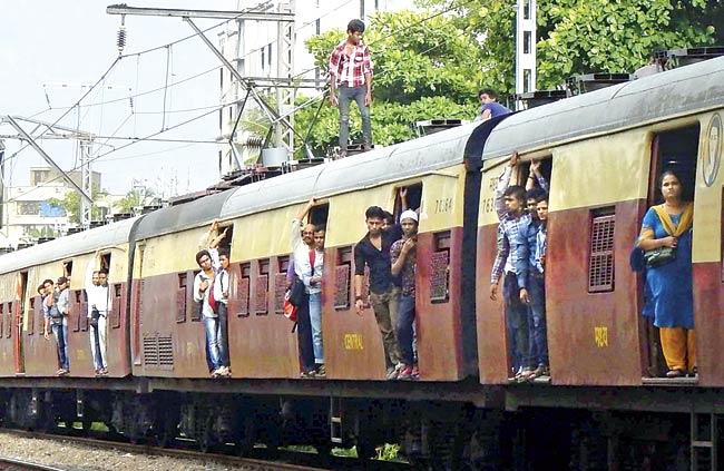 The goods trains delay services by using the tracks meant for local trains. File pic