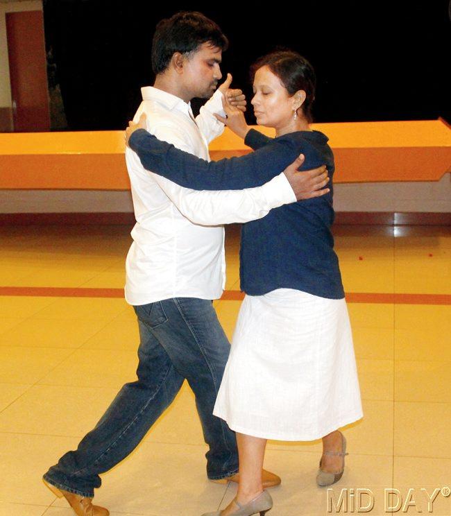 Glide on the floor: Vivek Yadav and Aditi Jaiswal do the tango   