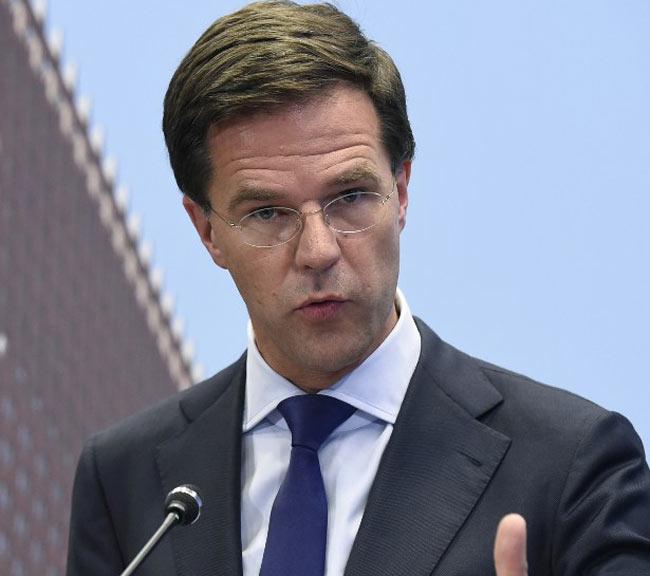 Dutch Prime Minister Mark Rutte. Pic/AFP