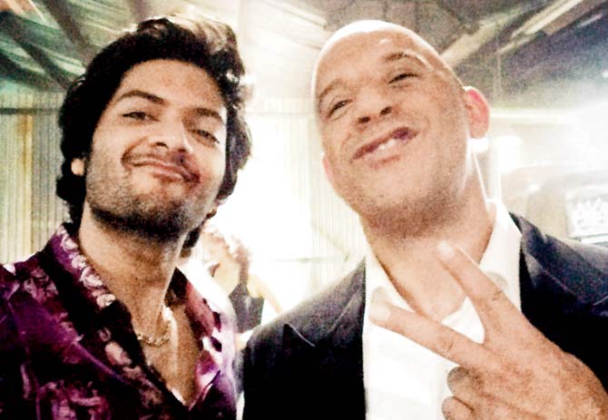 Ali Fazal with Vin Diesel on the sets of Fast & Furious 7. Despite the small role, Ali feels it was an exhilarating and one-of-a-kind experience 