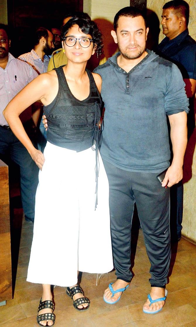 Kiran Rao and Aamir Khan at a film screening