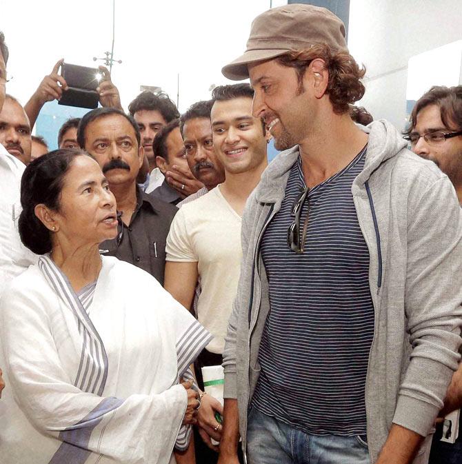 West Bengal Chief Minister Mamata Banerjee and Hrithik Roshan