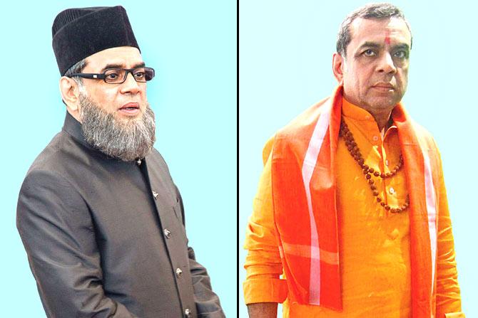 Paresh Rawal features in Dharam Sankat Mein as a Hindu man, who despises Muslims only to find out later that he was born Muslim and adopted by a Hindu family
