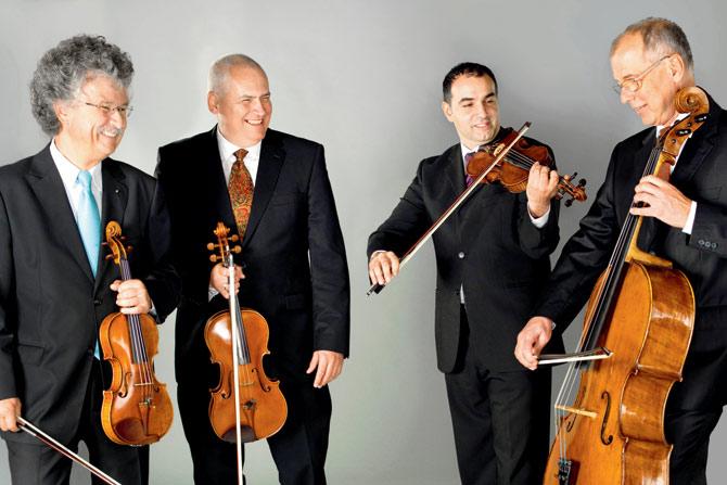 (From left to right) Attila Falvay, Janos Fejervari, Ferenc Bango and Gyorgy Edger are part of the Kodaly Quartet