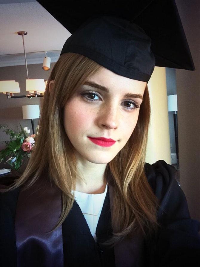 Emma Watson graduated from Brown University in the US in English literature on May 25, 2014.