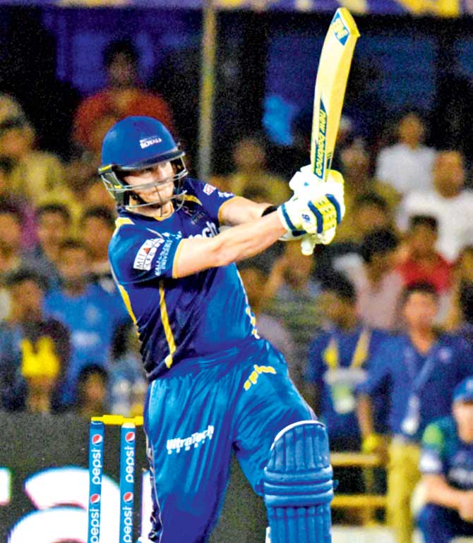 Steve Smith en route his 53-ball 79 against MI on Tuesday. Pic/PTI