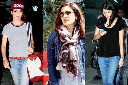 Spotted: Kangna Ranaut, Anushka Sharma and Raveena Tandon at the Mumbai airport