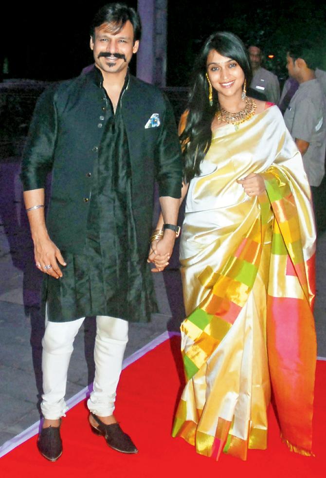 Vivek Oberoi with wife Priyanka Alva Oberoi