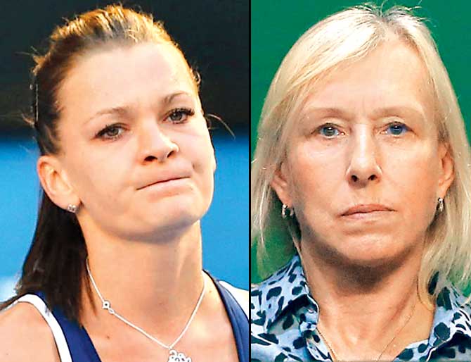 Polish tennis star Agnieszka Radwanska and Former tennis ace Martina Navratilova. Pics/Getty Images 