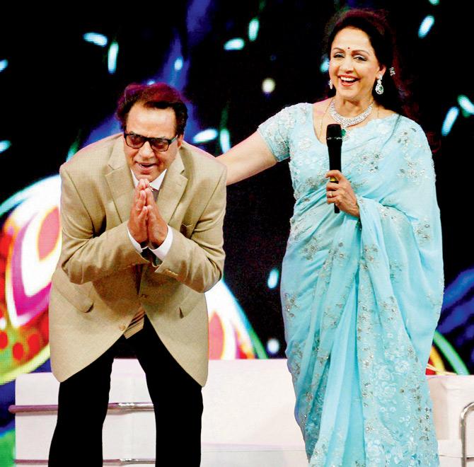 Dharmendra and Hema Malini