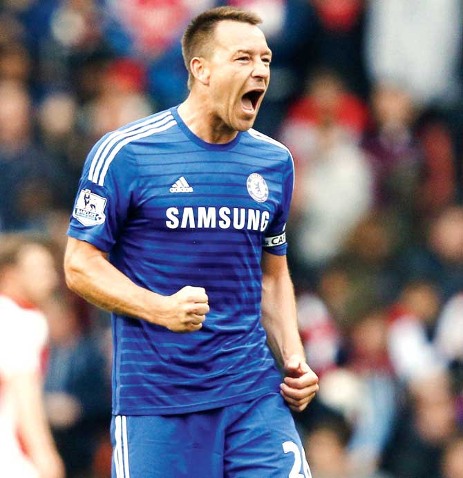 Chelsea defender John Terry reacts at full time yesterday. Pic/AFP