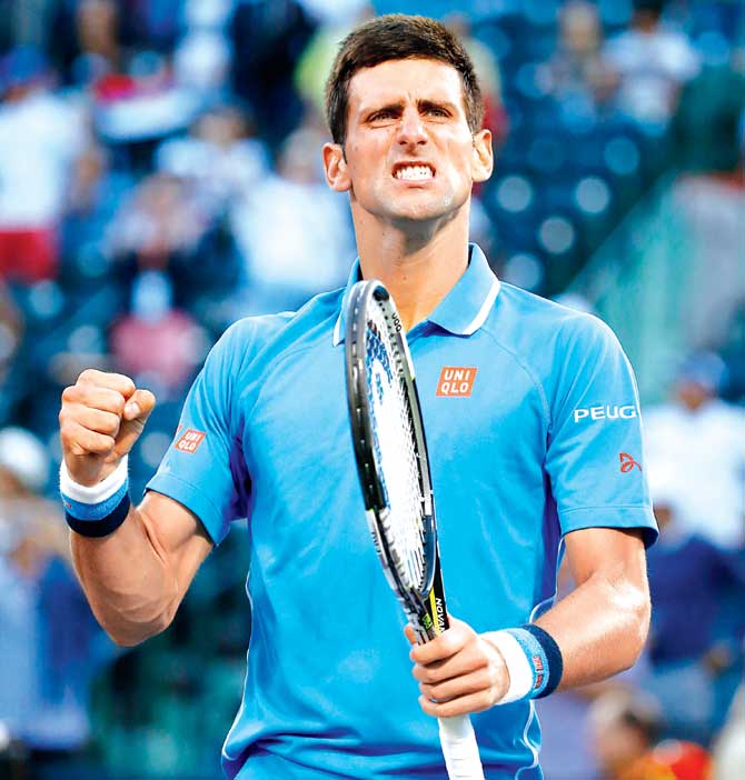Novak Djokovic celebrates his win. Pic/AFP