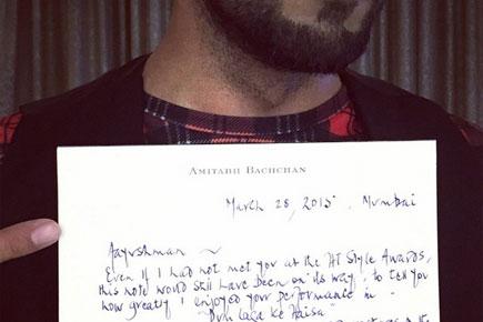 Big B sends Ayushmann a hand-written note praising him