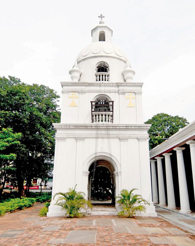 The striking white façade of the Armenian Church