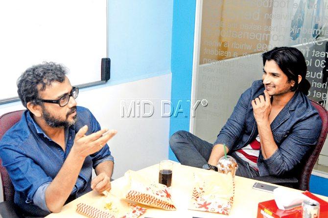 Dibakar Banerjee and Sushant Singh Rajput at the mid-day office.