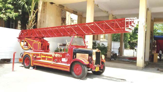 The Fire Brigade will hold a rally during the ongoing safety week. The rally will also include this fire van, which was the only one  to have survived the 1944 Bombay docks explosion