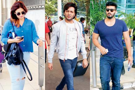Spotted: Huma, Riteish and Arjun at Mumbai airport