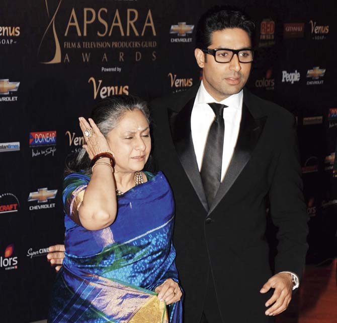 Jaya with Abhishek Bachchan