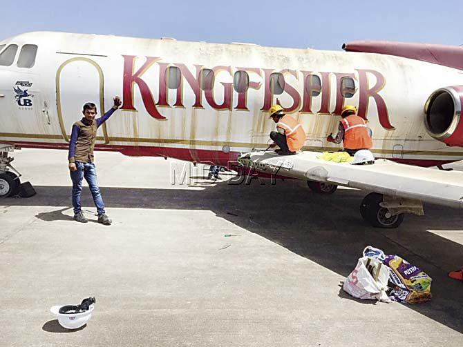 Workers have been putting in eight-hour days to take the aircraft apart at the old airport area since April 6. Pics/Sameer Markande