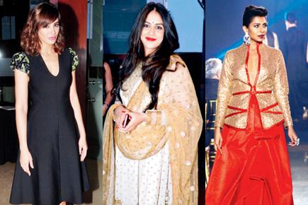 Celebrities attend an art preview in South Mumbai