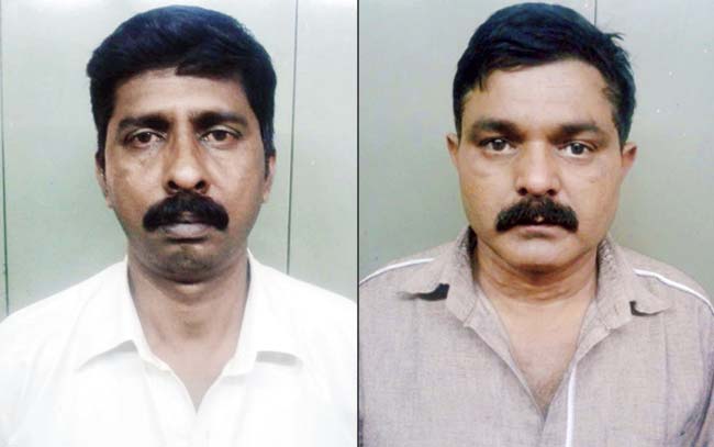 Former constable Rajesh Bapardekar and (right) one of his accomplices, Faisal Khan