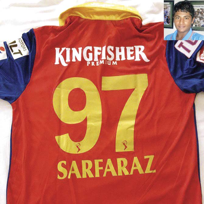 Sarfaraz Khan’s Royal Challengers Bangalore jersey