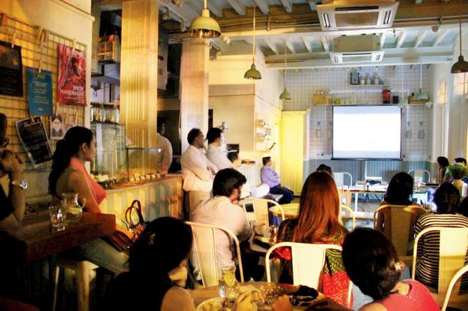 One of the monthly short film nights at The Pantry, hosted in association with Mac Product-ions and Shamiana Short Film Club