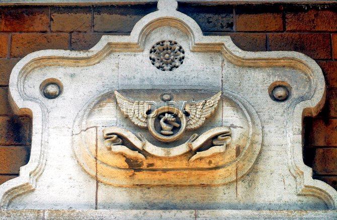 The Coat of Arms of the Tata family on the façade