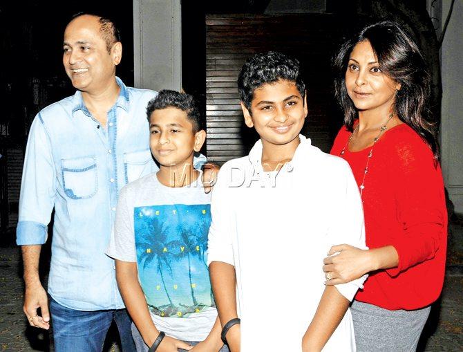 Vipul Amrutlal Shah and Shefali with their sons