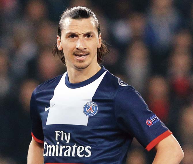 Paris Saint-Germain striker Zlatan Ibrahimovic