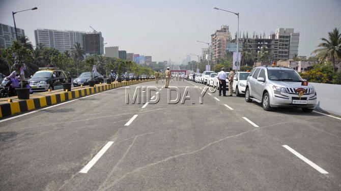 Northbound stretch of the Kherwadi Flyover