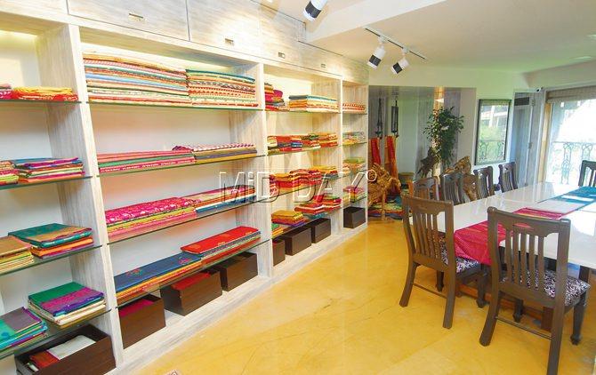 The 1,000 square feet store showcases saris from around the country. pics/sameer markande