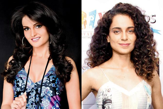 Kangana Ranaut (far right) won accolades for her role inspired by Monica Bedi (above) in Gangster