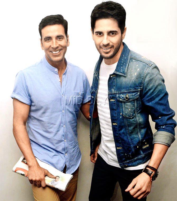Akshay Kumar (left) and Sidharth Malhotra. PIC/PRADEEP DHIVAR 