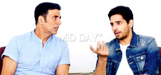 Akshay Kumar (left) and Sidharth Malhotra. pic/ pradeep dhivar